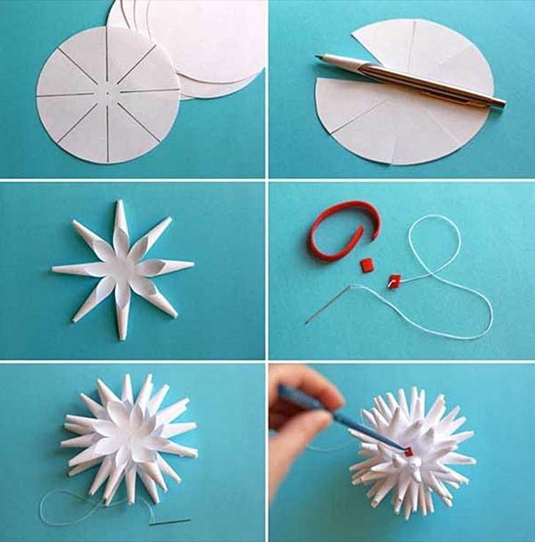 Как сделать снежинки из бумаги: схемы, картинки