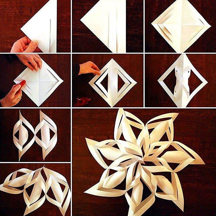 Как вырезать плоские снежинки из бумаги