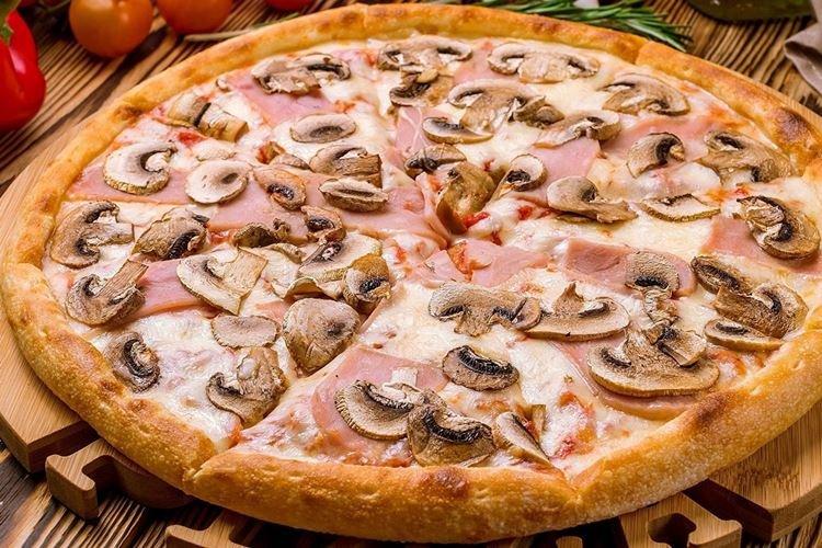 Пицца на бездрожжевом тесте с грибами и ветчиной - Рецепт пиццы в духовке в домашних условиях