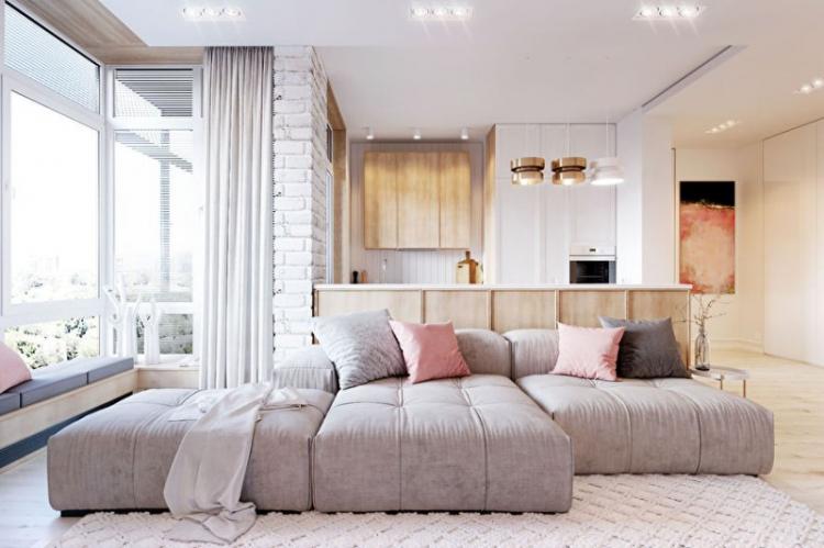 Pink & White: Квартира в скандинавском стиле