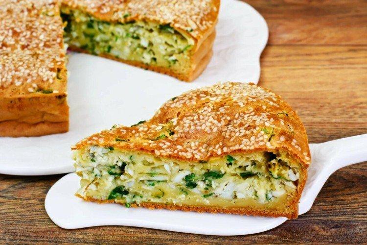 Пирог с капустой и зеленью в духовке - рецепты