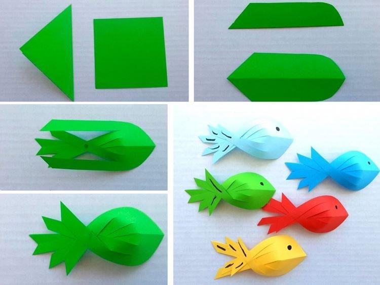 Бумажные рыбки - Поделки из бумаги для детей