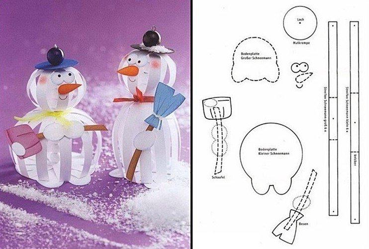 Снеговик - Поделки из бумаги на Новый год 2021 своими руками