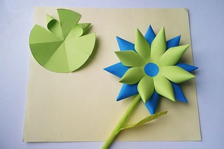 Объемный цветок - Поделки из цветной бумаги для детей