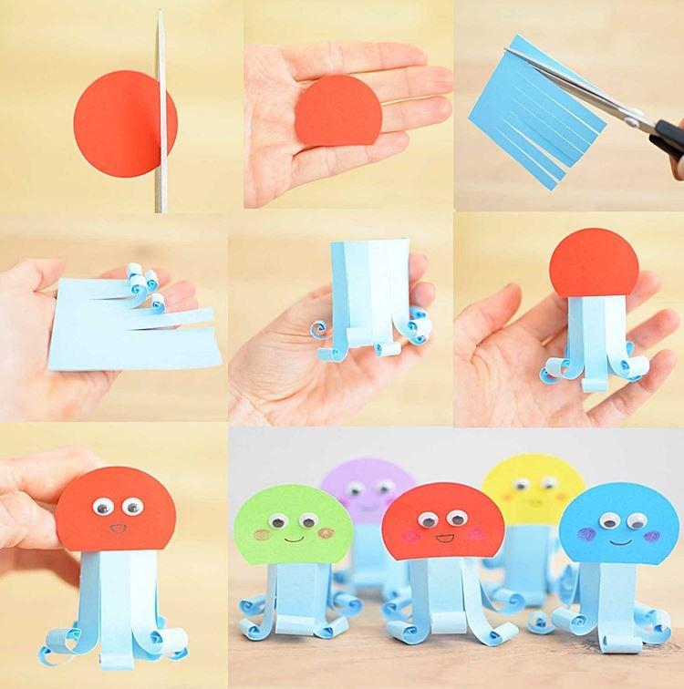 Забавная медуза - Поделки из цветной бумаги для детей