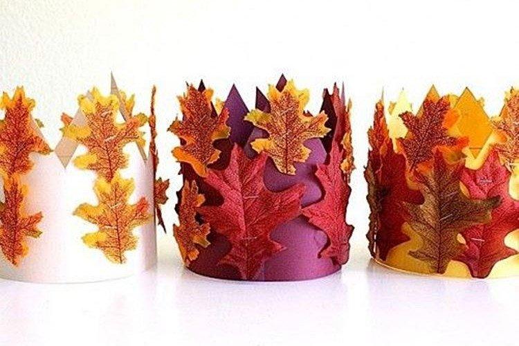 Корона из осенних листьев - Поделки из осенних листьев для детей