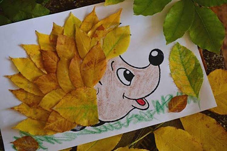 Поделки из осенних листьев для детей - фото и идеи