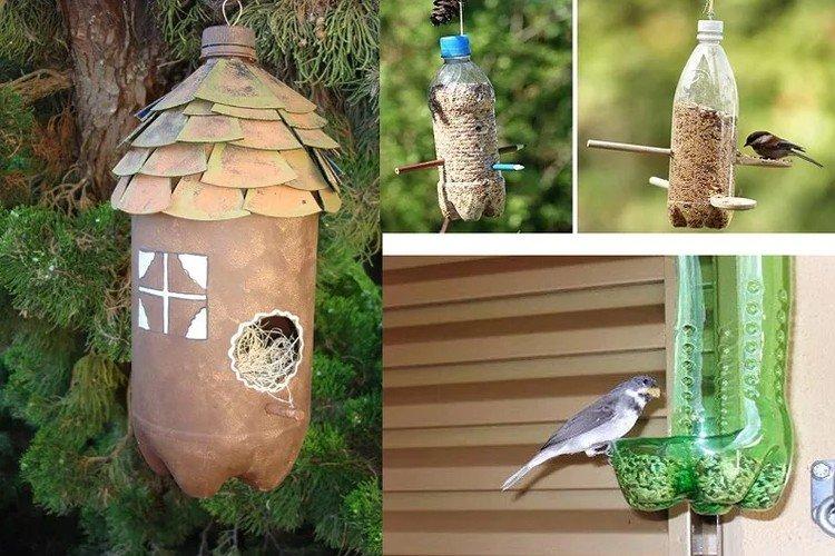 Кормушки для птиц - Поделки из пластиковых бутылок своими руками