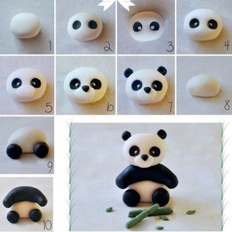 Панда - Поделки из пластилина для детей