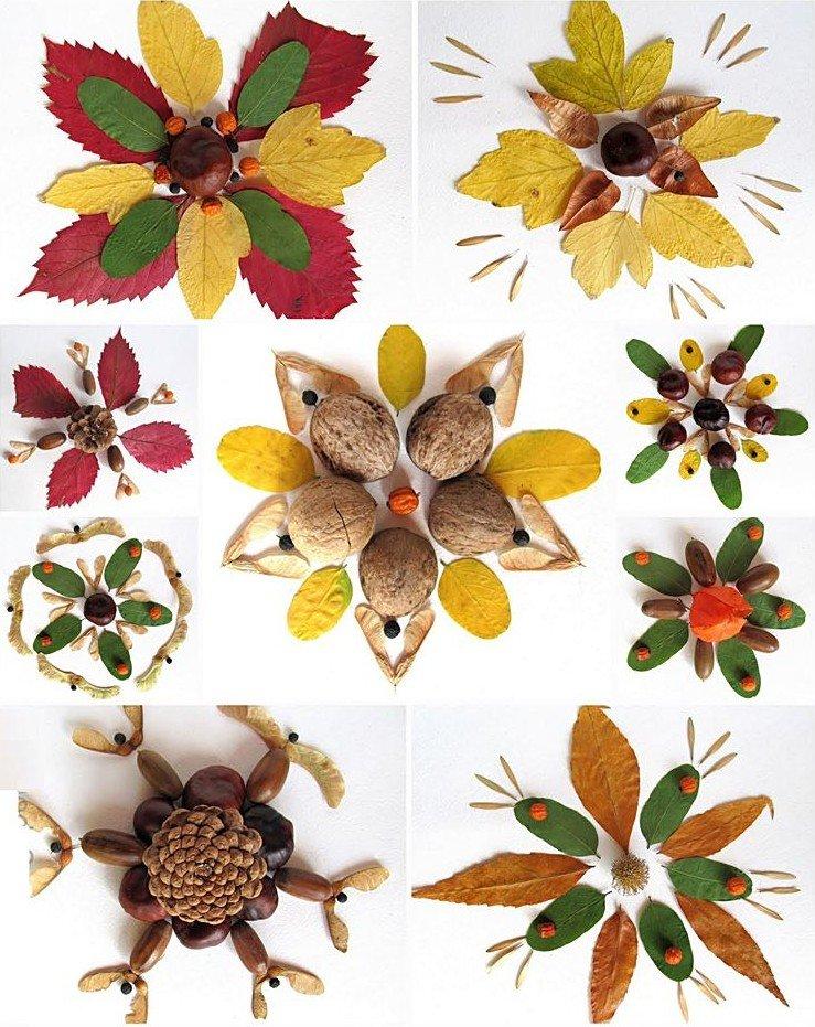 Детские орнаменты из природных материалов - Поделки из природного материала для детского сада