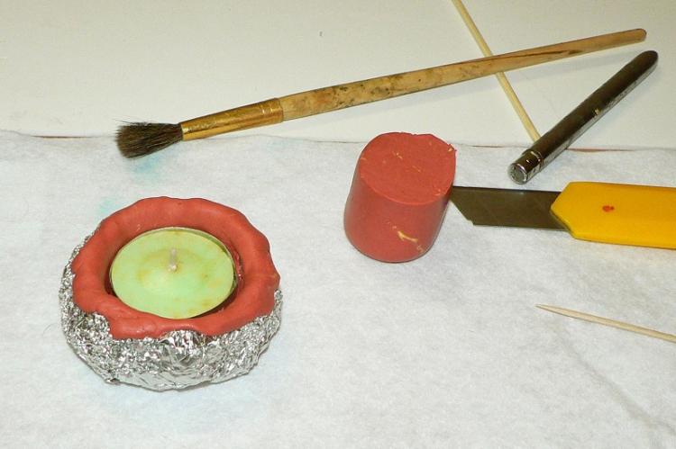 Подсвечник-тыква - Подсвечники из полимерной глины своими руками