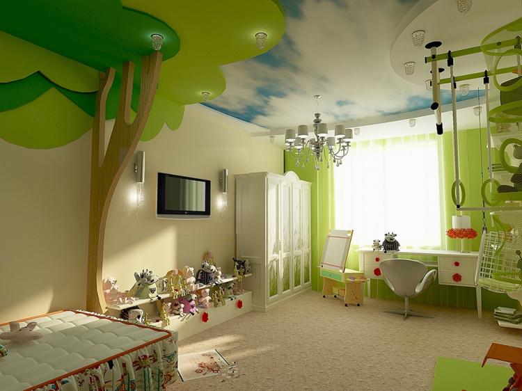 Подвесной потолок в детской комнате - фото