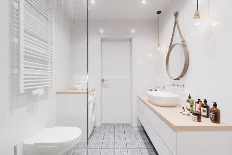 Прямоугольная ванная комната – дизайн интерьера фото