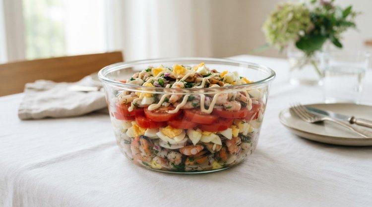 Салат с маринованными морепродуктами