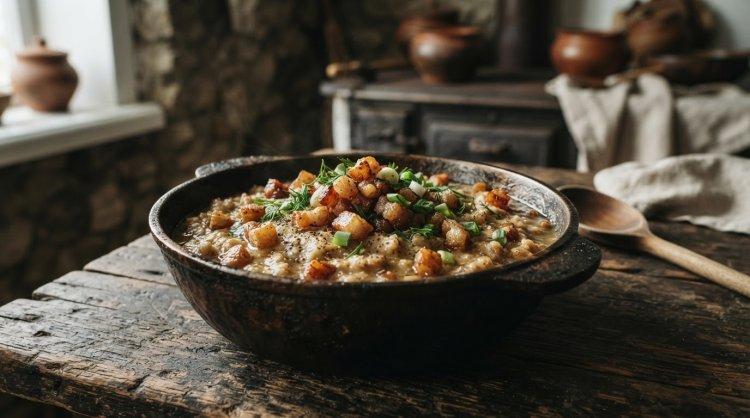 Овсяный кисель со шпиком