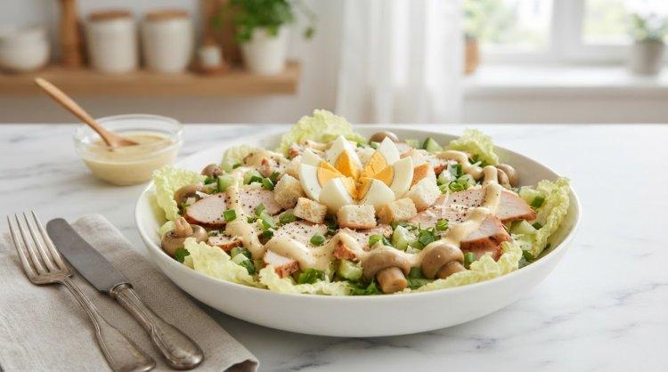 Салат «Цезарь» с копченым куриным филе