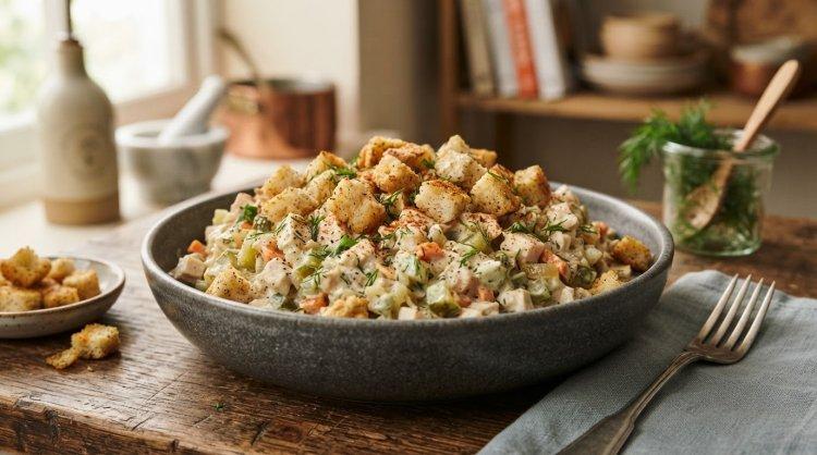 Салат с копченой курицей «Хрустящий»