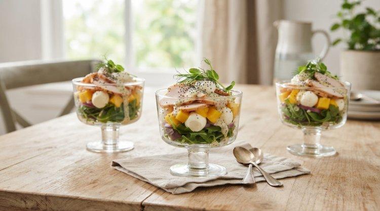 Салат с копченой курицей и моцареллой