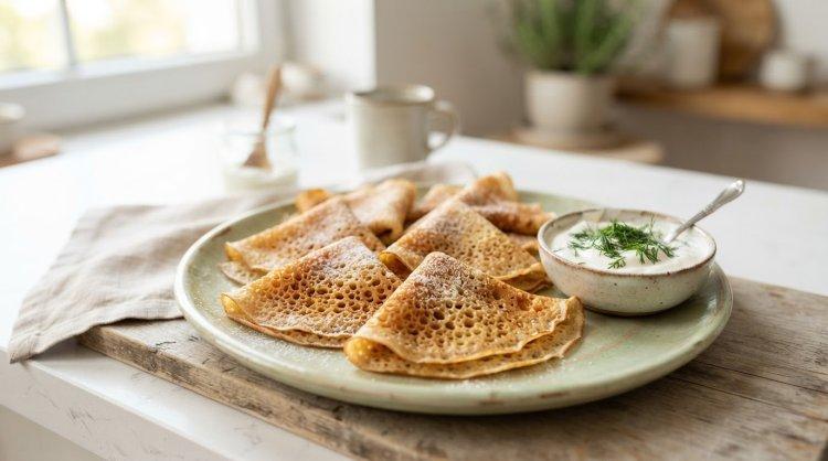 Блины с дырочками на молоке и кефире