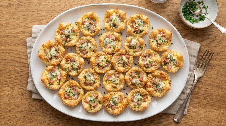 Тарталетки с беконом и сыром дорблю