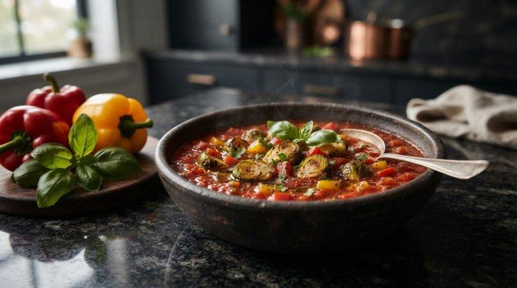 Суп с брюссельской капустой и перцем