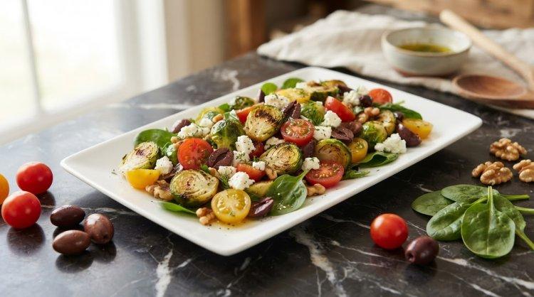 Салат с брюссельской капустой и помидорами