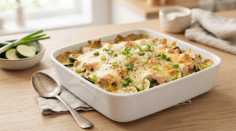Запеканка из кабачков и индейки