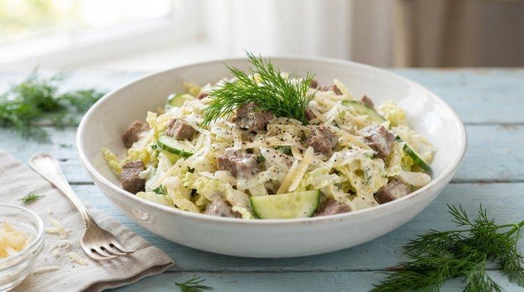 Салат из говядины и капусты