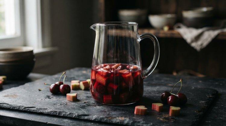 Компот из ревеня и вишни