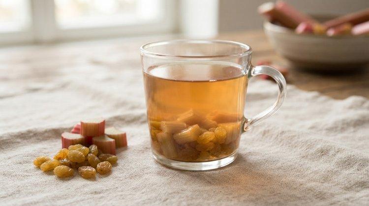 Компот из ревеня с изюмом