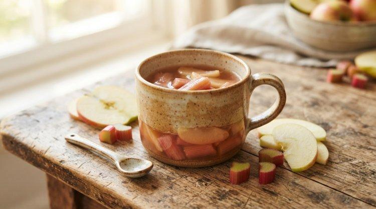 Компот из ревеня и яблок