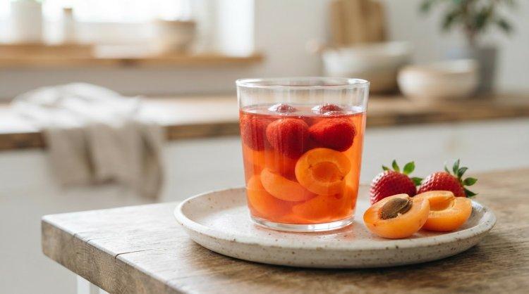 Компот с клубникой и абрикосами