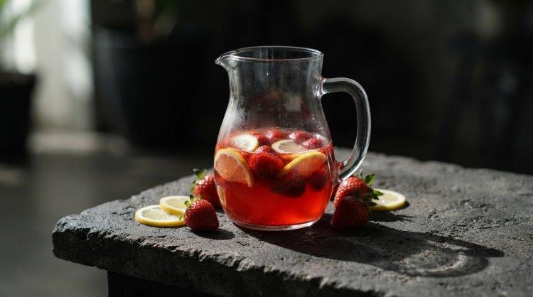 Компот с клубникой и лимоном
