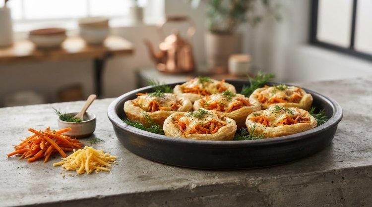 Тарталетки с корейской морковью и сыром