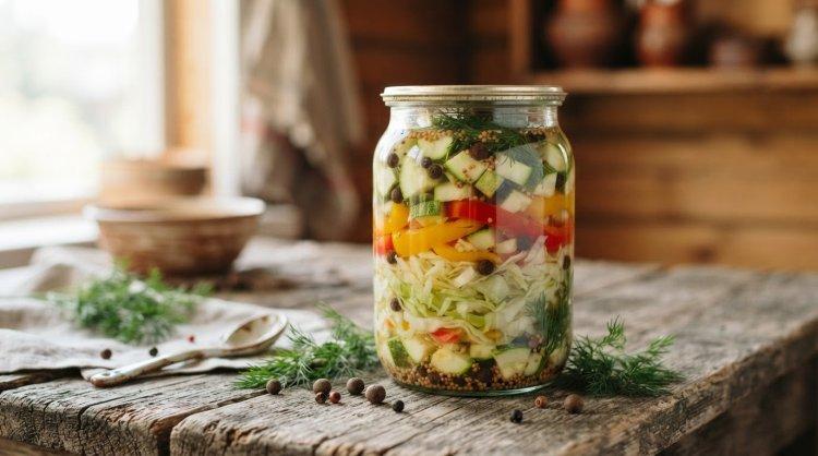 Кабачки с капустой на зиму