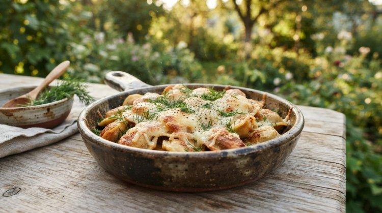 Жареные пельмени с сыром