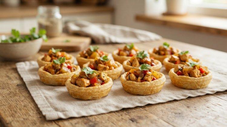 Тарталетки с курицей и ананасом