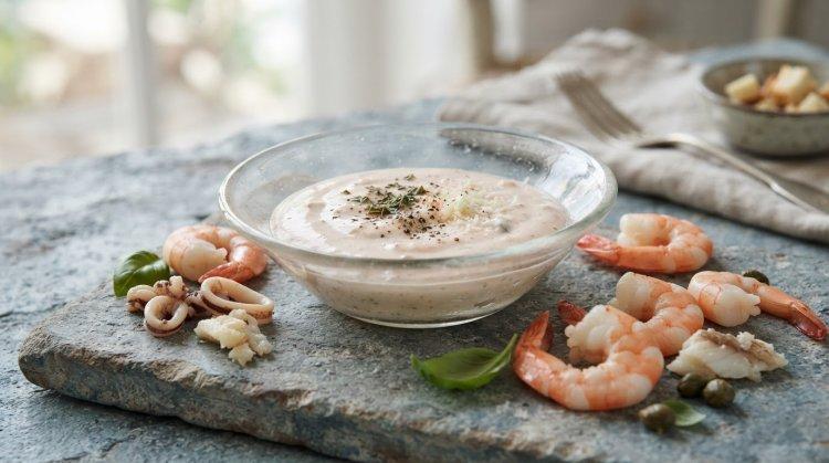 Заправка для Цезаря с креветками и морепродуктами