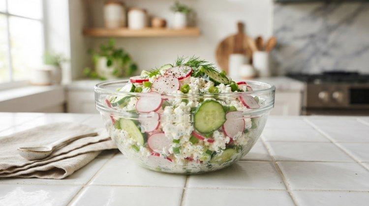 Салат с творогом и редиской