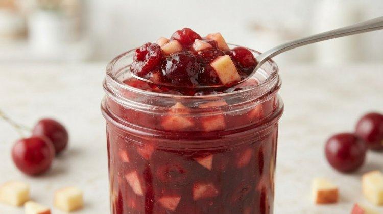 Варенье из вишни и яблок с желатином