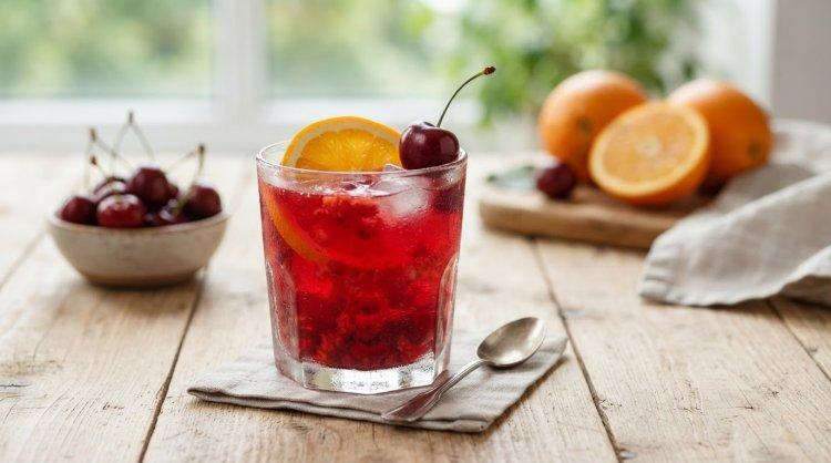 Морс из вишни с апельсином