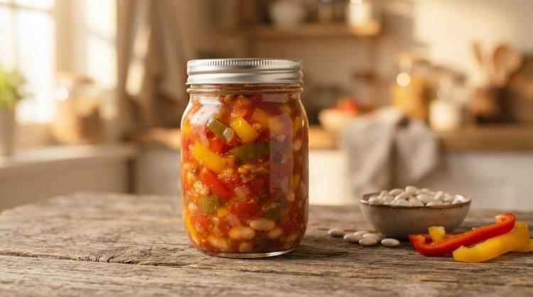Лечо с фасолью, болгарским перцем и помидорами