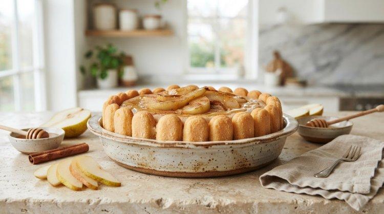 Шарлотка с грушей на рисовой муке с медом
