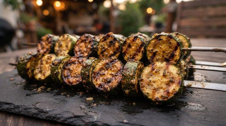 Шашлык из кабачков на мангале