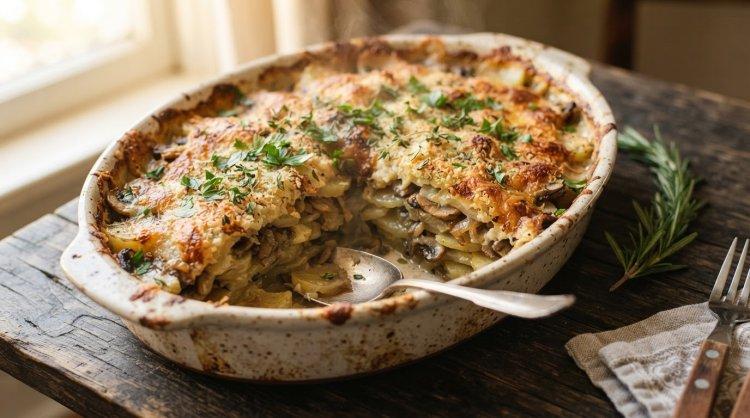 Картофельная запеканка с грибами