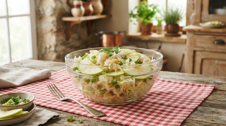 Салат из квашеной капусты с яблоками
