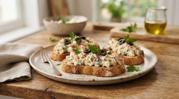 Бутерброды с крабовыми палочками и фетой