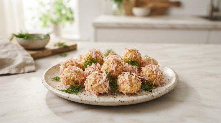 Сырные шарики с крабовыми палочками