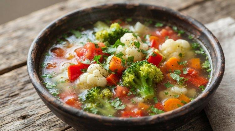 Овощной суп с брокколи и цветной капустой