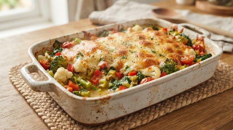 Овощная запеканка с брокколи и цветной капустой